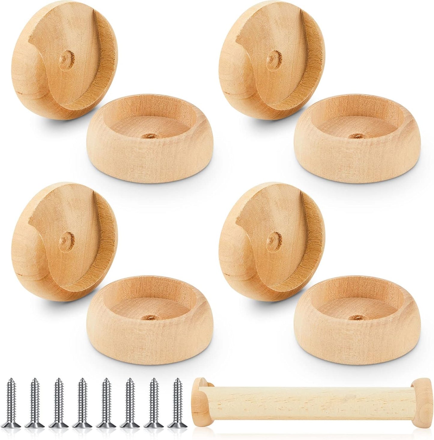 Yookeer 4 Pack Wood Closet Pole Holders - Organize with Style!