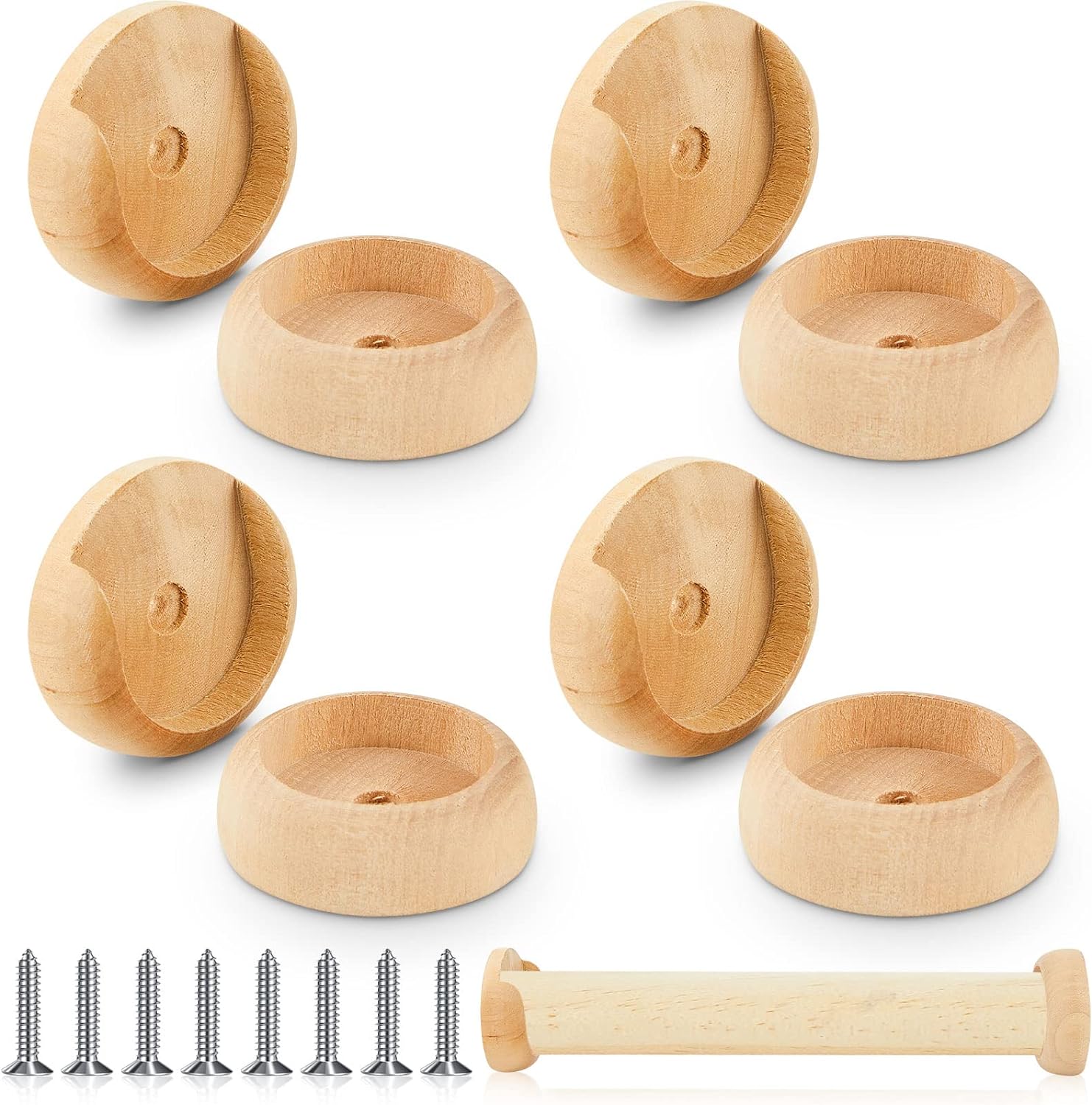 Yookeer 4 Pack Wood Closet Pole Holders - Organize with Style!