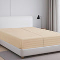 2-Pack Twin XL 100% Egyptian Cotton Fitted Sheets - Beige-Stripe