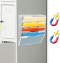 Magnetic 5 Pocket Mesh Hanging File Organizer - Space-Saving Wall Rack