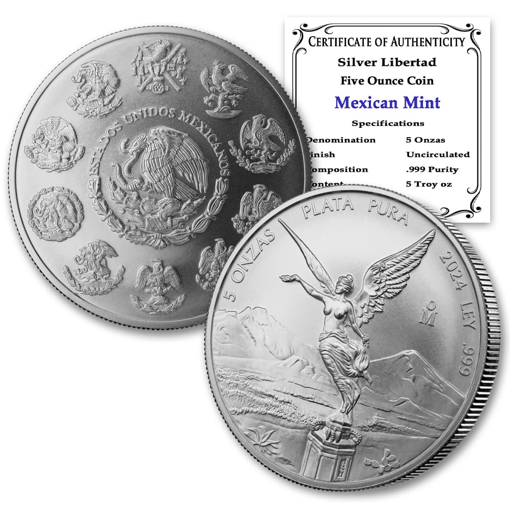 2024 5 oz Mexican Silver Libertad Coin Brilliant Uncirculated