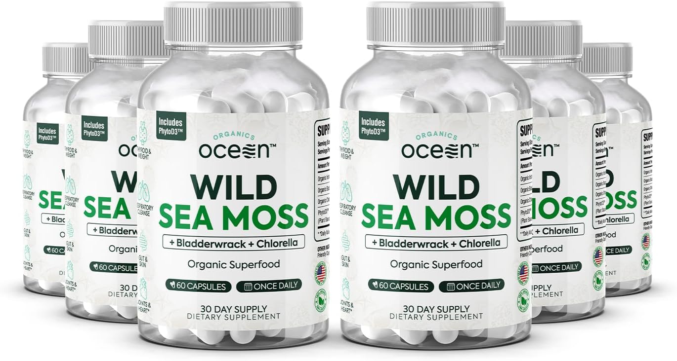Organic Wild Sea Moss Capsules for Energy and Thyroid Support