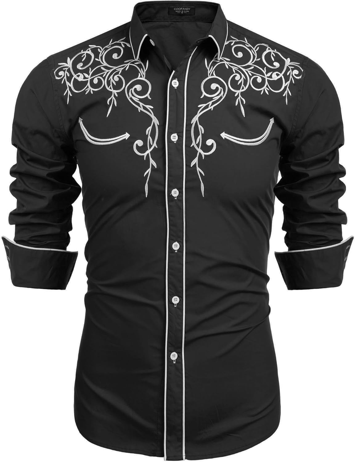 COOFANDY Men's Western Cowboy Shirts for Stylish Casual Wear