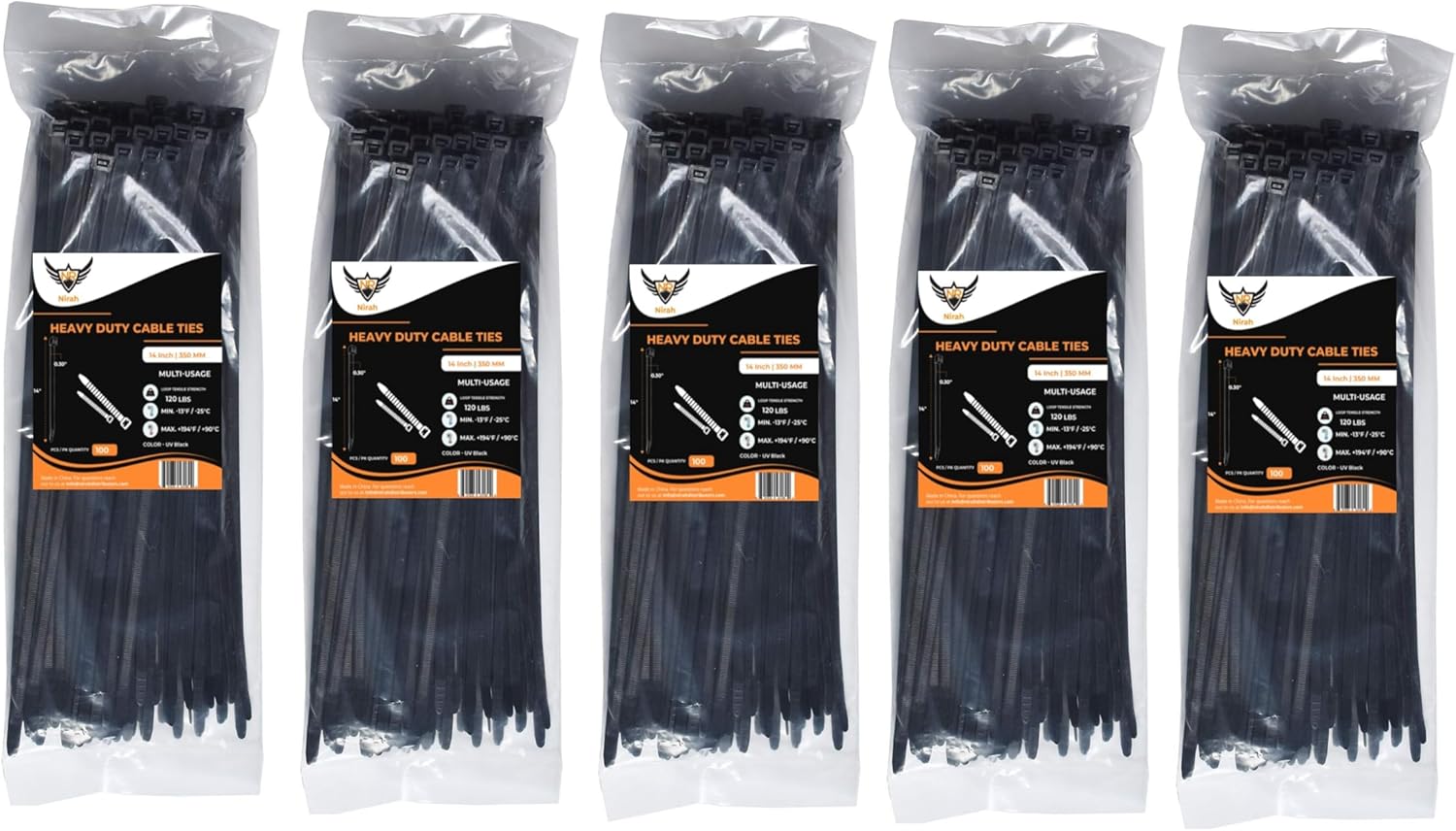 Ultimate Strength: Nirah 14 Zip Ties, 500 Pack