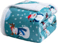 Sherpa Fleece Bed Blanket Twin Size - Cozy Christmas Throw