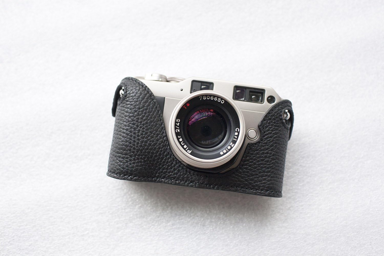 Handmade Genuine Leather Half Camera Case for Contax G1 Black
