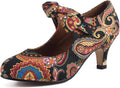 Bow Heels Mary Jane Kitten Heel Pumps - Stylish Low Heels LIURUIJIA