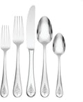 Noella 65-Piece Flatware Set - Service for 12 with Evergreen Handle