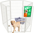 45 in 6-Panel White Indoor Dog Playpen - Stress-Free Safe Play
