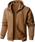 Mens Zip Up Hoodie Full-Zip Sweatshirt Lightweight Loose Fit