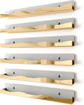 Wall-Mounted Nail Polish Organizer Rack 15in Gold Mirror Finish