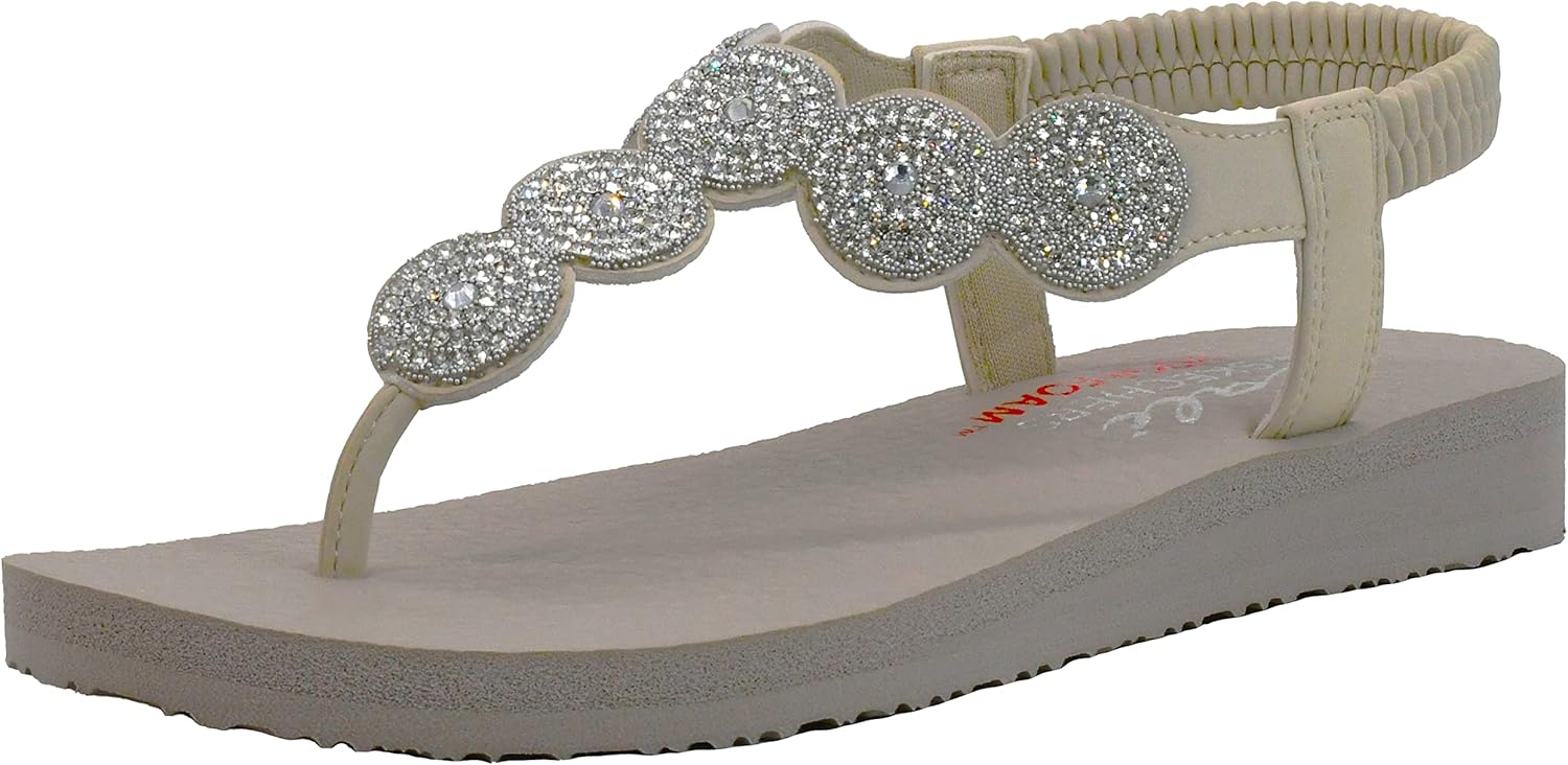 Skechers Women's Meditation-Stars & Sparkle Slingback Flip-Flop
