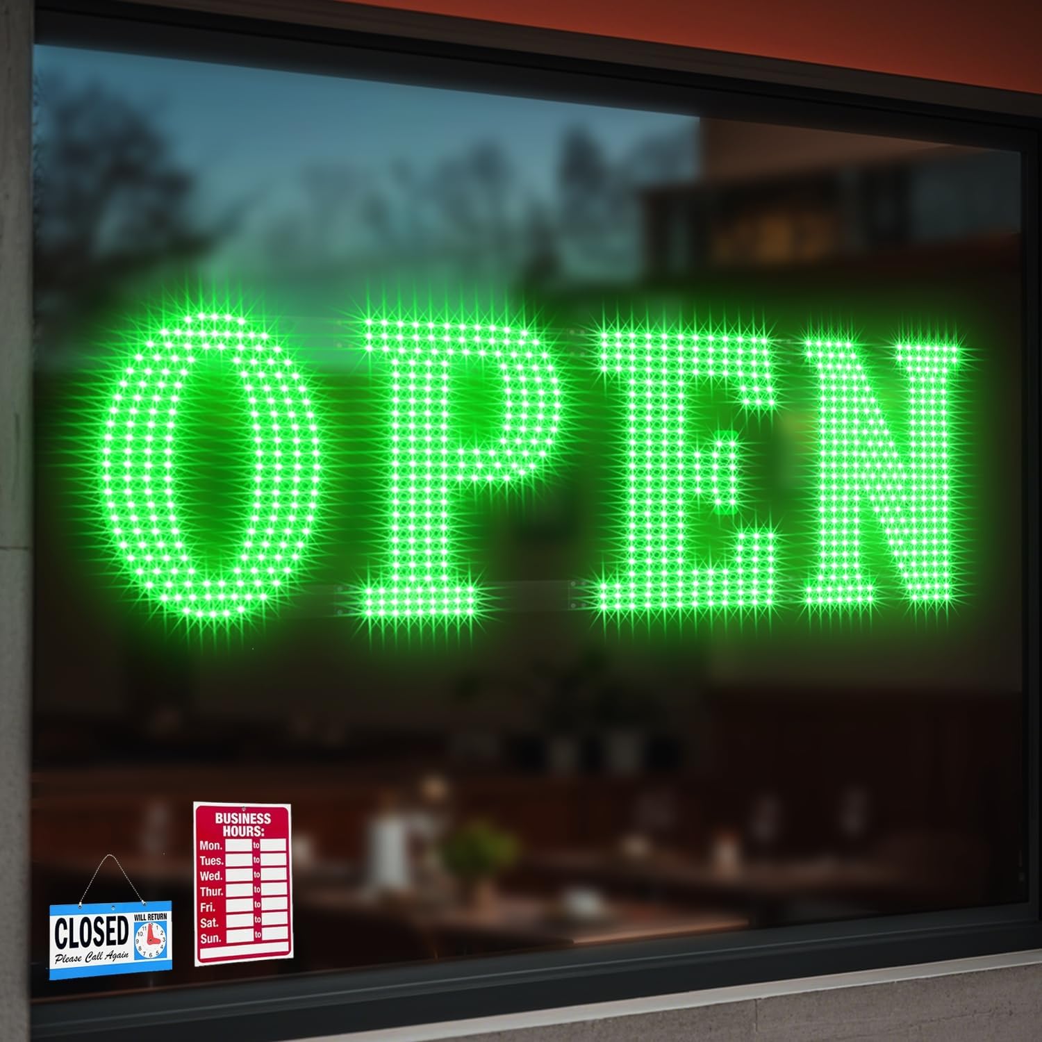 40inx14in Large LED Open Sign for Business - Super Bright Design