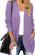 ZESICA Women's Long Sleeve Open Front Knit Cardigan - Soft