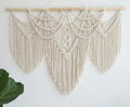large macrame wall hanging beige-fringe - Boho Tapestry 43in x 32in