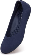 Wide Width Ballet Flats with Arch Support - Comfortable Knit Flats toe