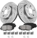 Front Brake Pads And Rotors Kit Compatible With Toyota Prius V