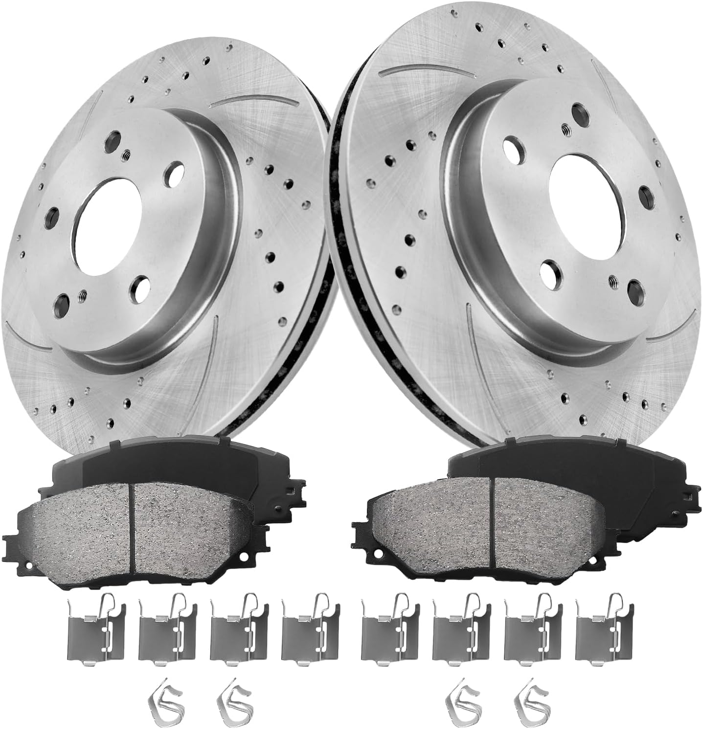 MOTOREVO Front Brake Pads And Rotors Kit For Toyota Prius V