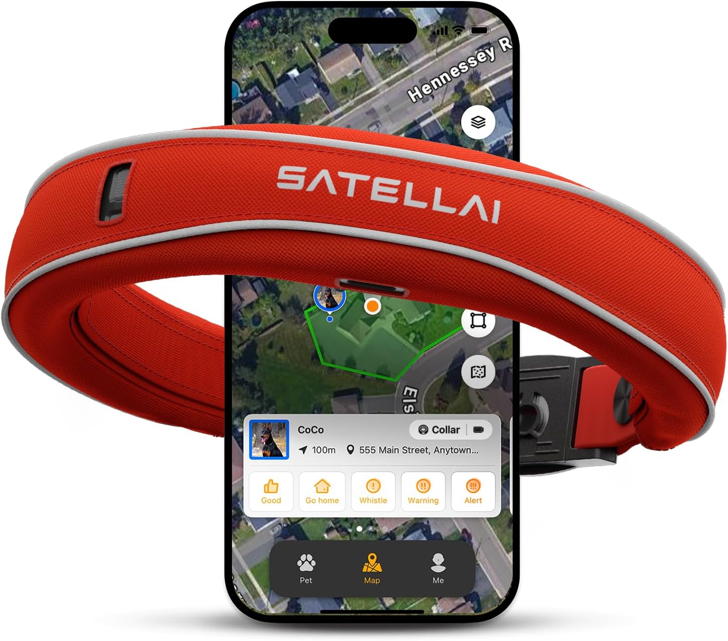 SATELLAI Dog Wireless Fences for Medium & Large Dogs - Advanced GPS