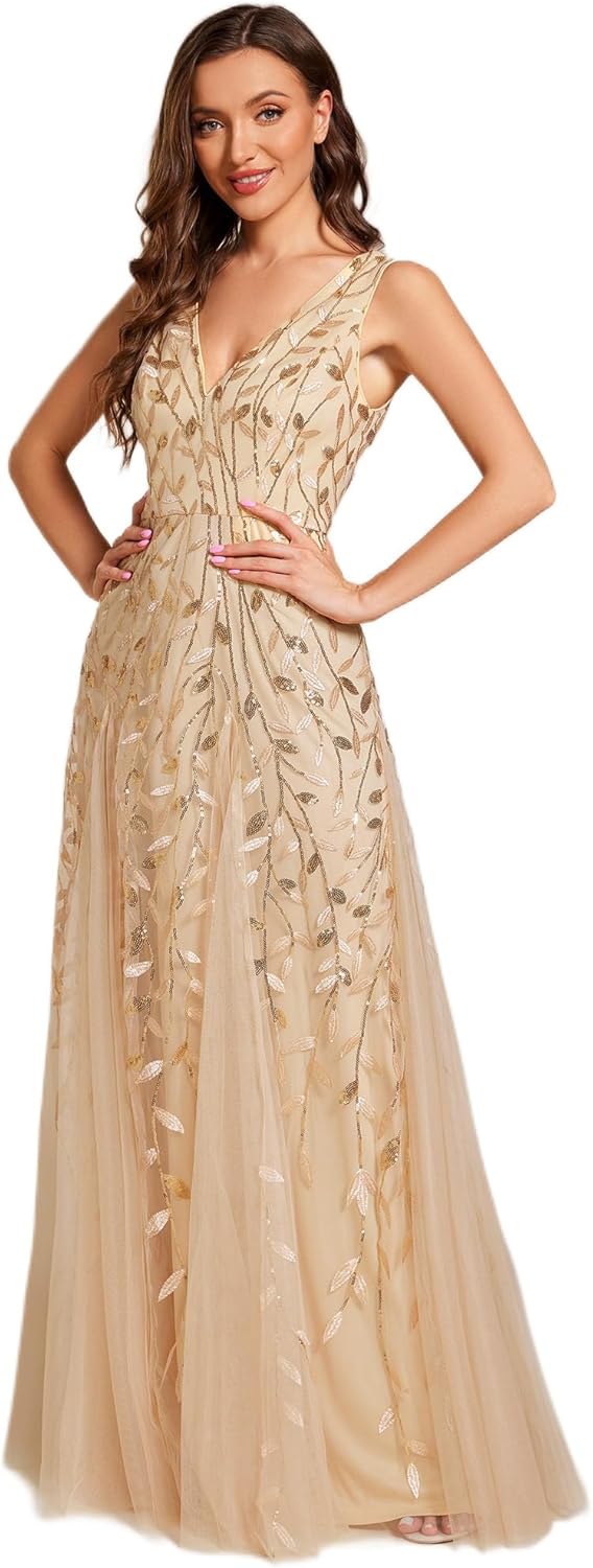 Stunning Mermaid Evening Dress with Sequin Tulle Design