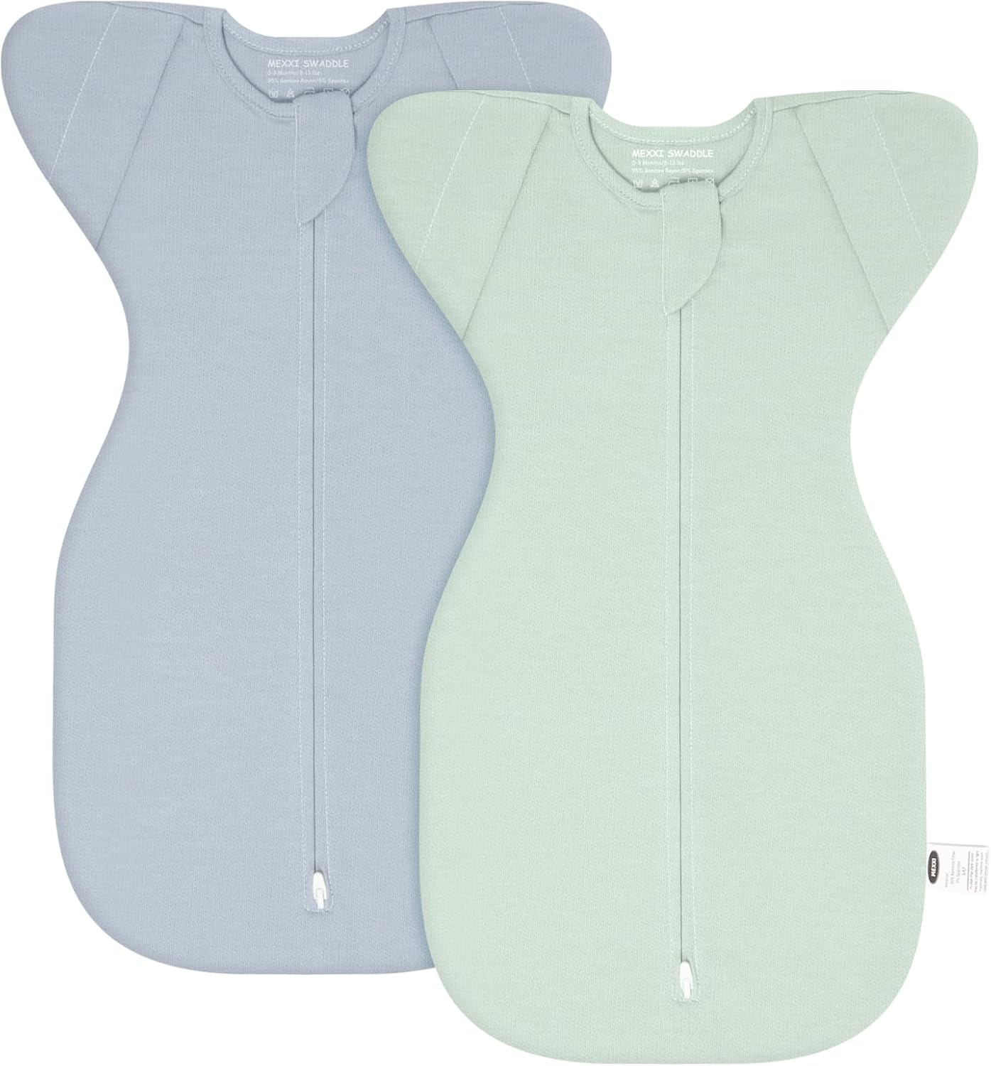 MEXXI Swaddle Baby Sleep Sack 2 Pack with Double Zipper Design