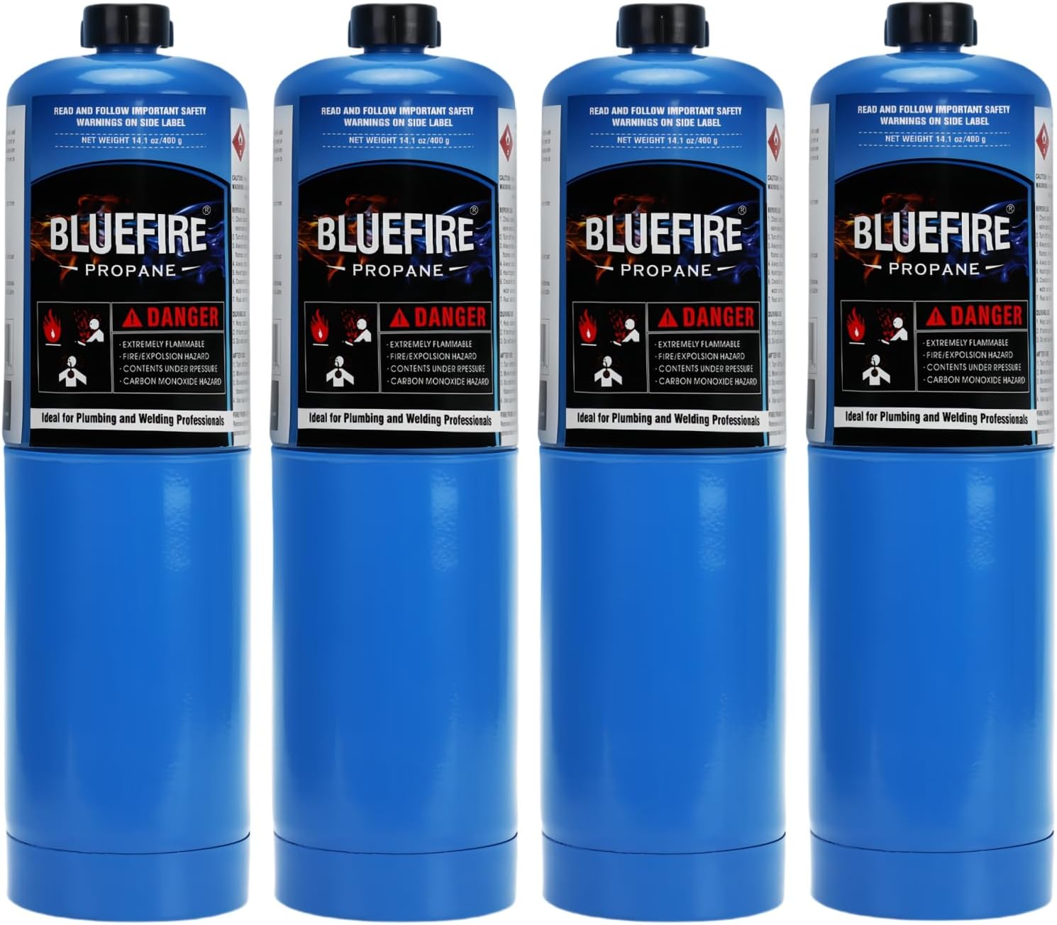 Pack of 4 Standard Propane Gas Cylinders for Cooking and Grilling
