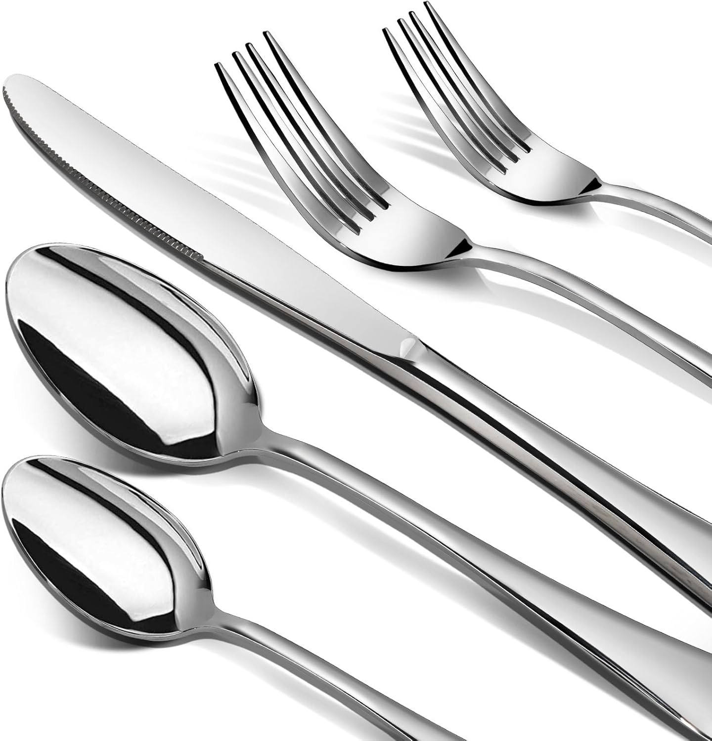 40 Piece Stainless Steel Silverware Set for 8 - Heavy Duty Cutlery