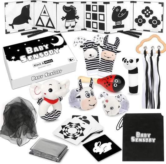 High Contrast Black & White Baby Toys for Brain Development