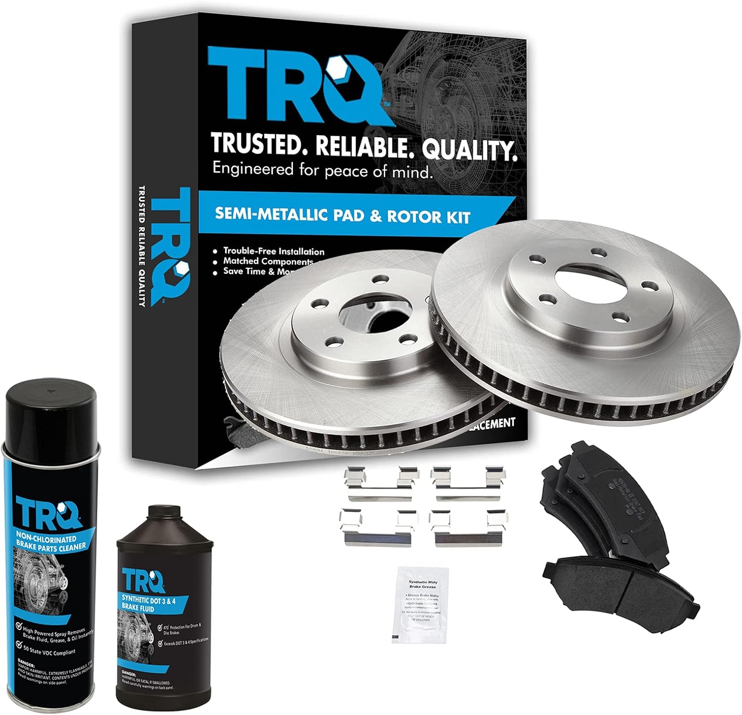 TRQ Front Brake Pad & Rotor Kit for Buick Cadillac Chevrolet
