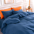 NEXHOME PRO Washed Cotton Super King Duvet Cover 108x98 - Linen Feel