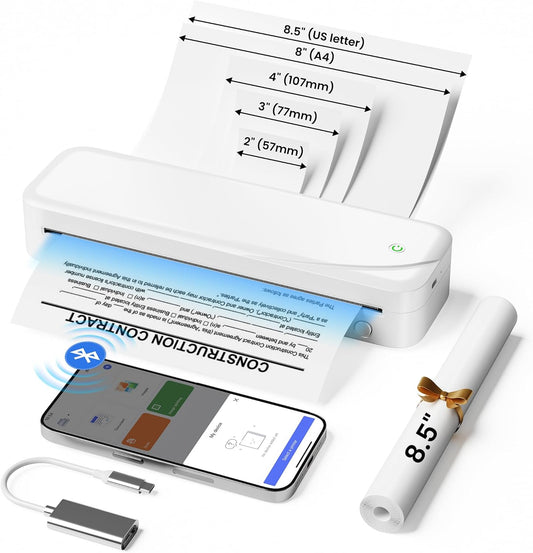 NelkoGlobal Portable Bluetooth Printer - Inkless & Travel-Friendly!