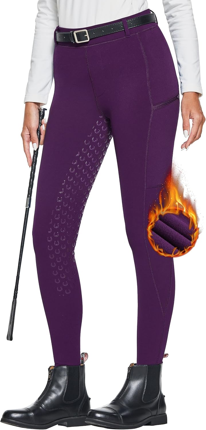 FitsT4 Sports Women's Winter Horse Riding Pants with Pockets