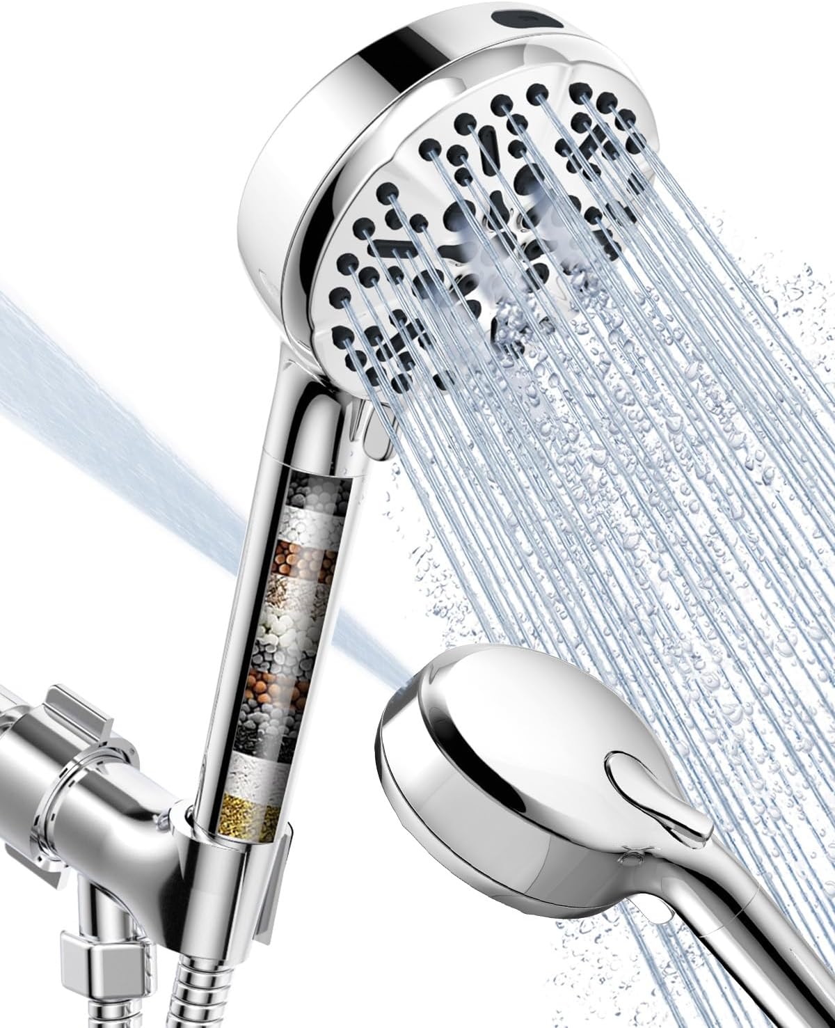 Filtered Shower Head with Handheld, 6 Modes High Pressure Shower