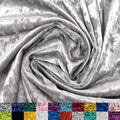 Crushed Velvet Fabric by the Yard - Soft 60/62in Silver Velvet