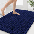 Smiry Bathroom Rug Mat 40x32 in Navy Blue - Soft Absorbent Chenille