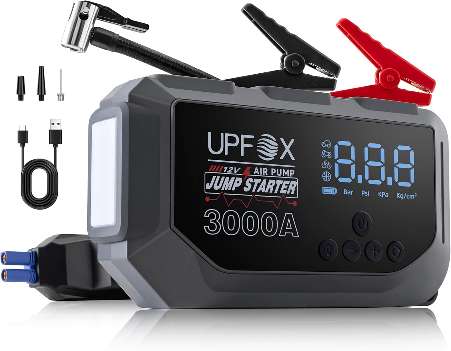 3000A Jump Starter with Air Compressor for Car Battery Needs