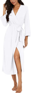 Women Kimono Robe Long Knit Bathrobe - Lightweight Soft Loungewear 95%