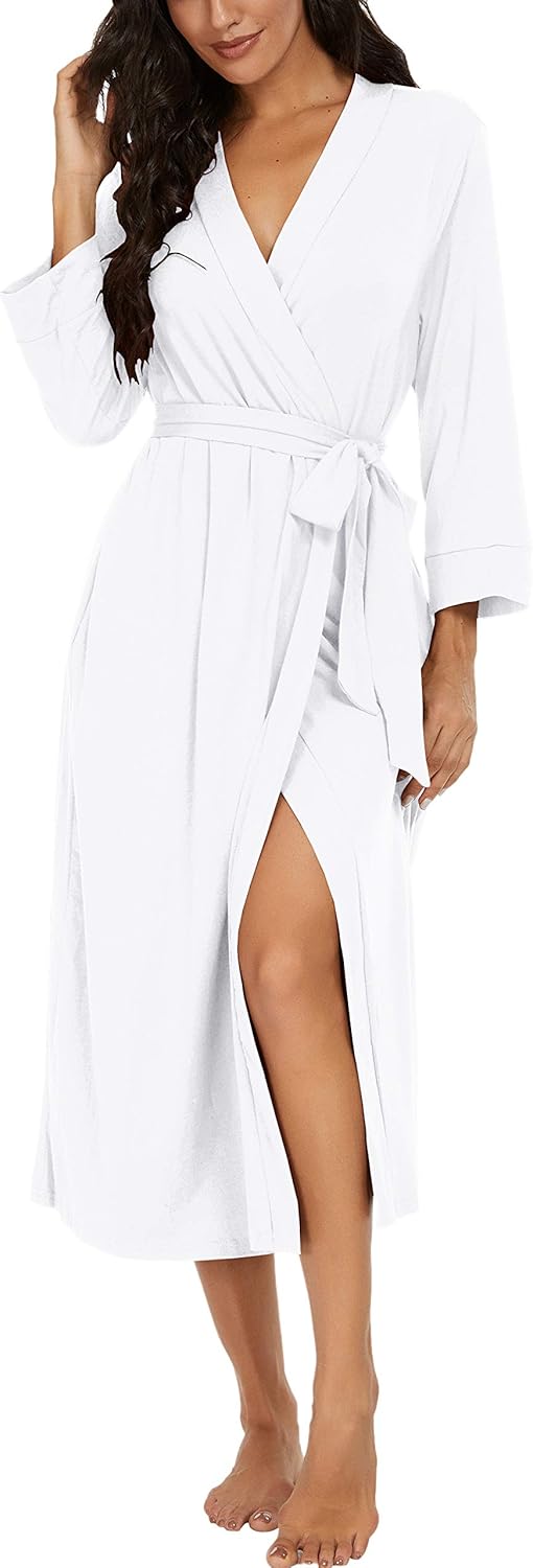 VINTATRE Women Kimono Robes Long Knit Bathrobe for Comfort