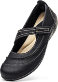 Women's Leather Mary Jane Flats Comfortable Lightweight - Work to Walk