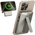 10,000mAh MagSafe Power Bank Kickstand - Titanium 15W Qi2