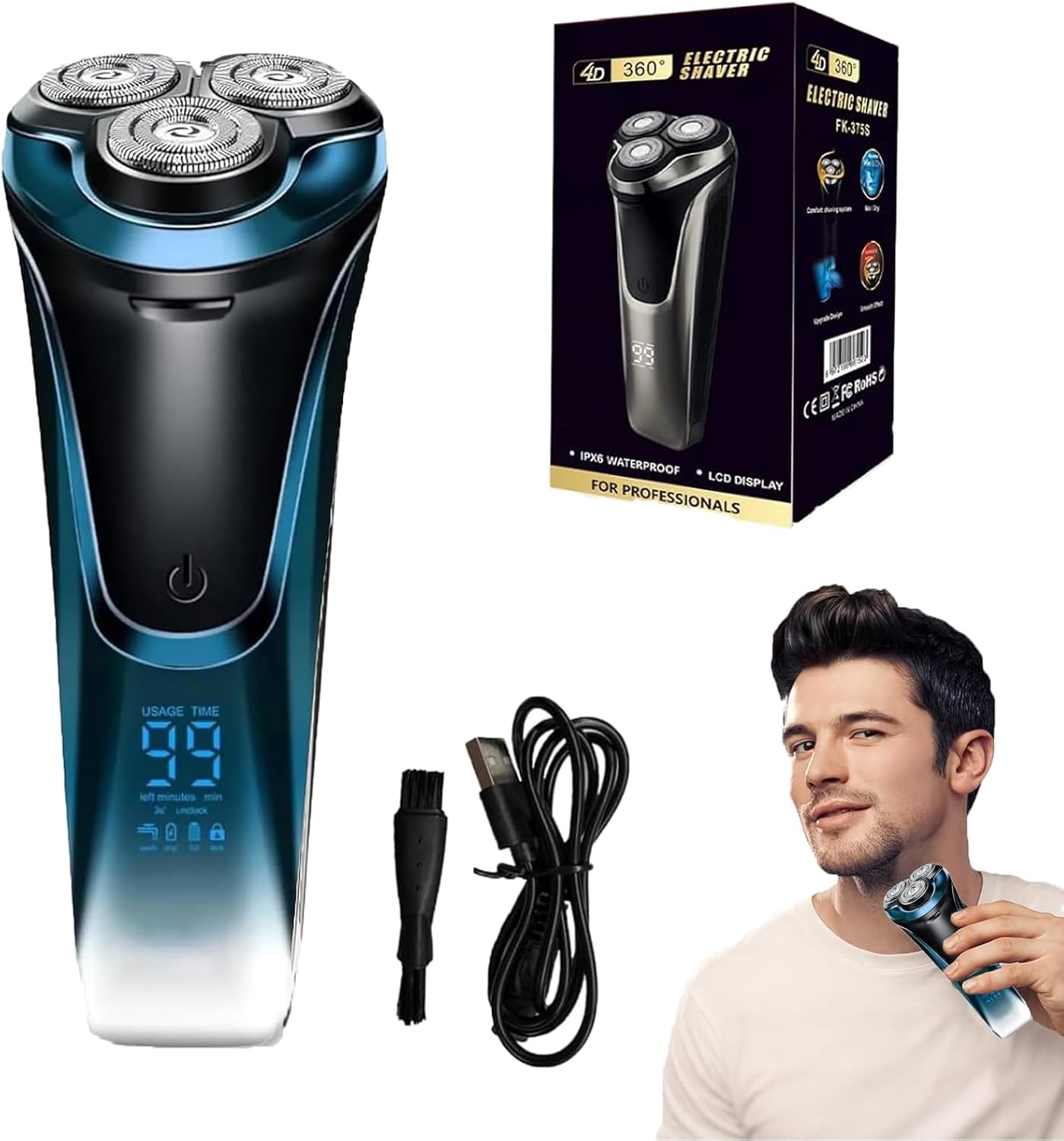 Snapbuy Electric Razor for Men with 4D Floating Head Design