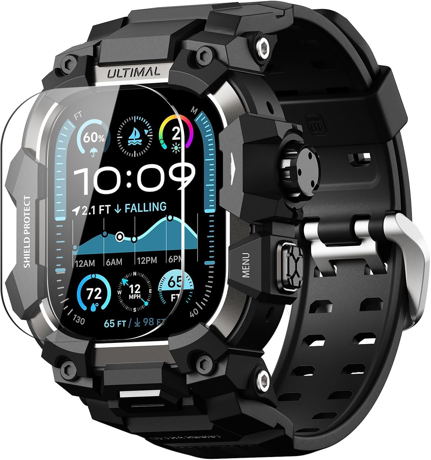 ULTIMAL Rugged Case with Band for Apple Watch 49mm - Tough Protection