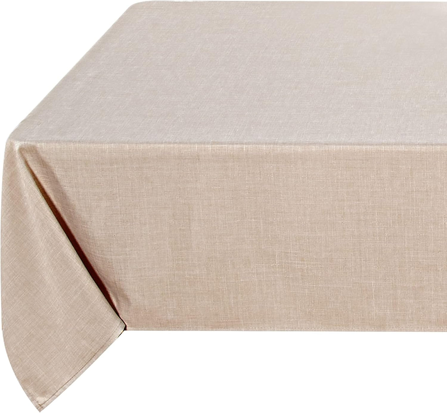 Beige Linen-look Tablecloth 54x54 in - Versatile Cover