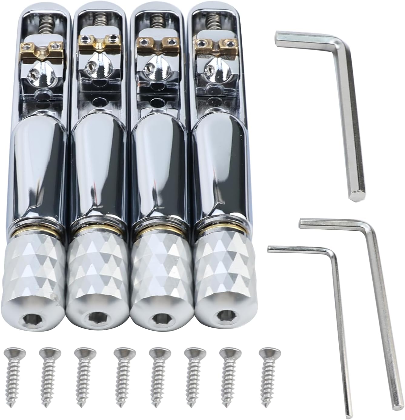 Pack of 4 Tubular Fixed Bridges for 4-String Electric Bass