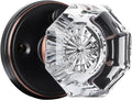 Glass Door Knobs Interior with Lock - Vintage Crystal Privacy Octagon