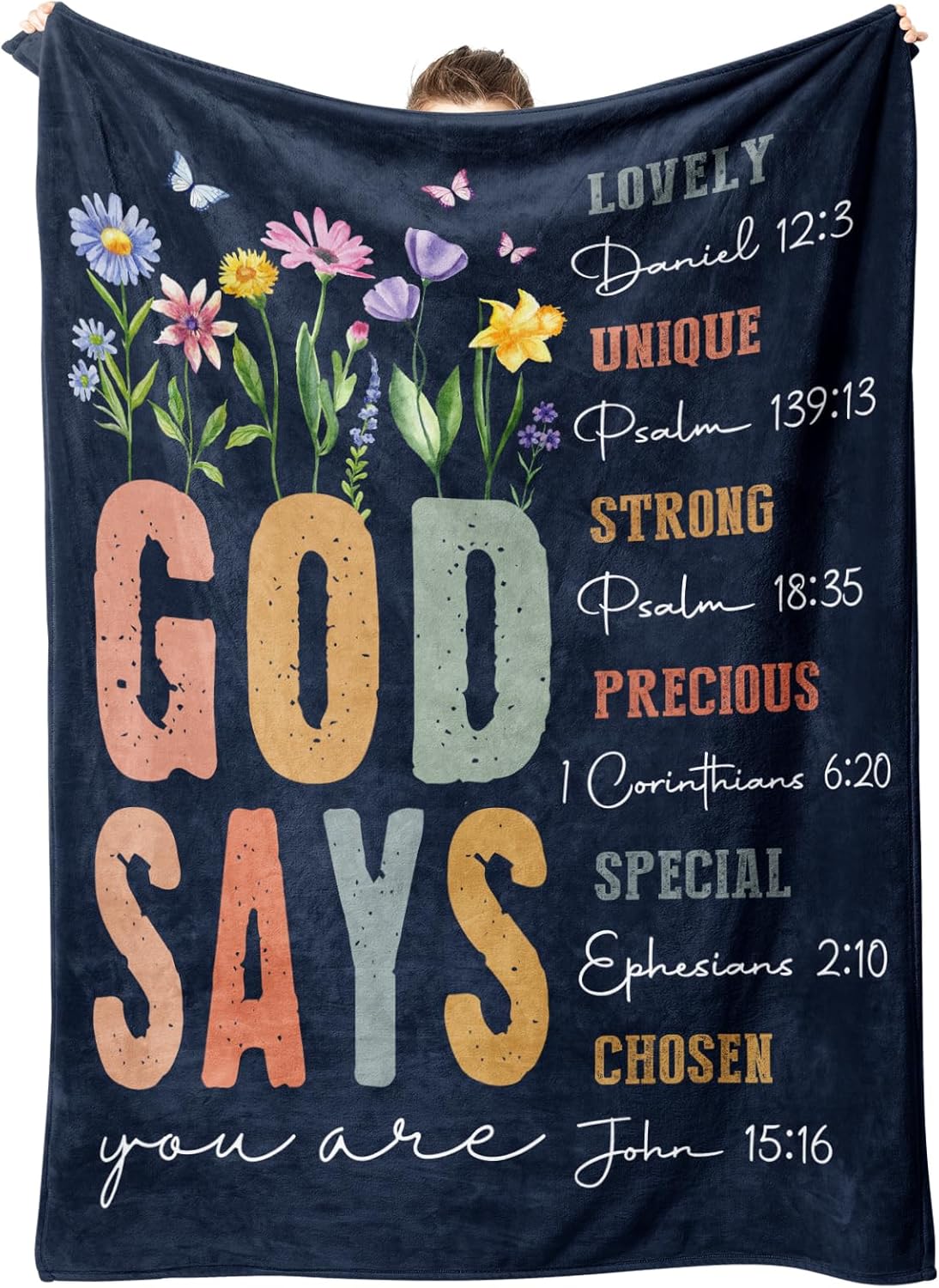 Inspirational Floral Throw Blanket for Women - Christian Gift