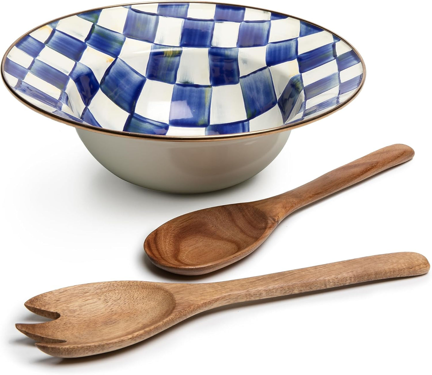 MACKENZIE-CHILDS Enamel Salad Serving Set for Elegant Dining