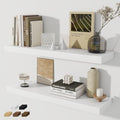 Fun Memories Floating Shelves 2-Pack 30 in Rustic White - Space-Saving