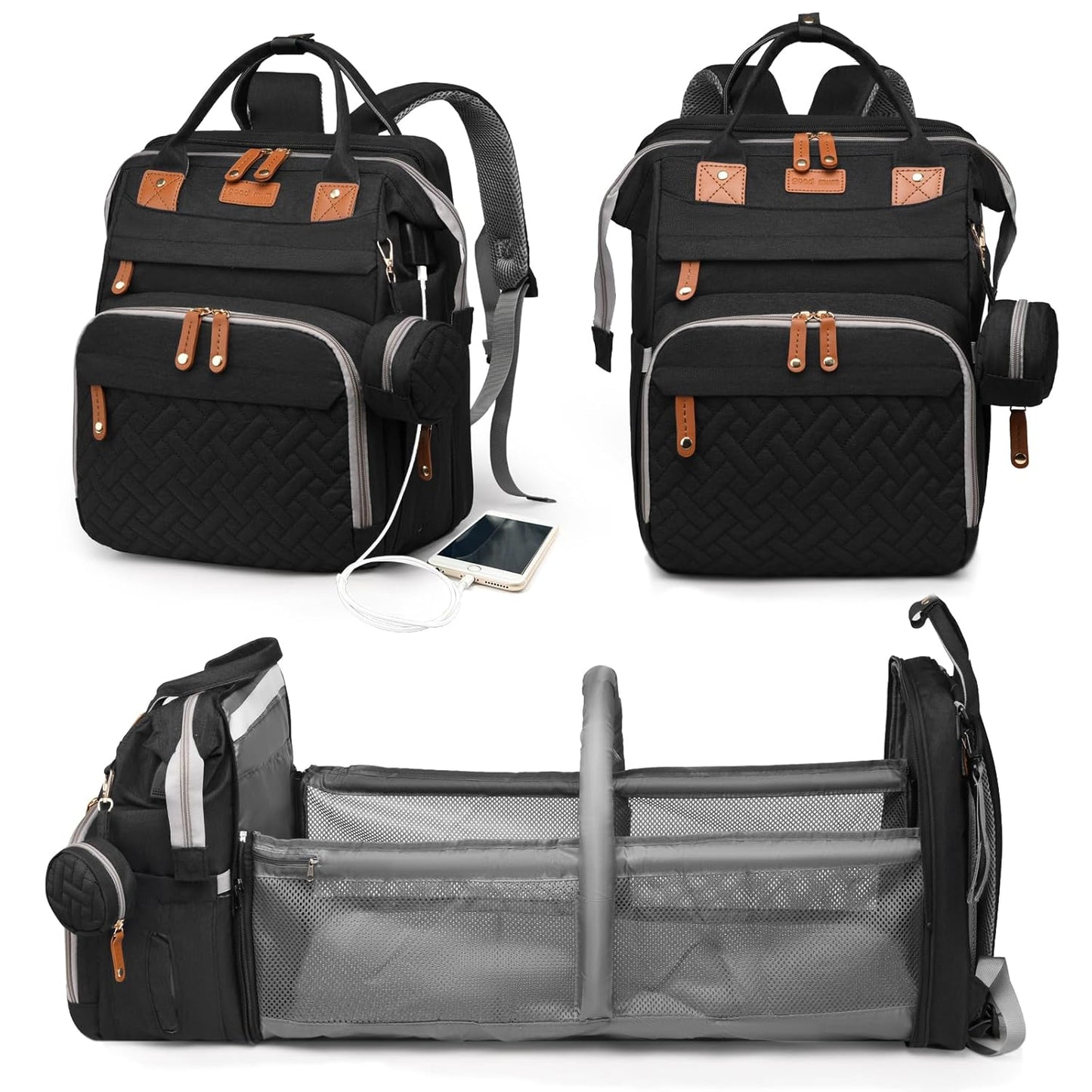 Baby Diaper Bags with Changing Station for Moms and Dads