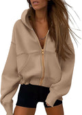 PRETTYGARDEN Zip Up Hoodies for Women - Cozy Oversized Fall Jacket Y2K
